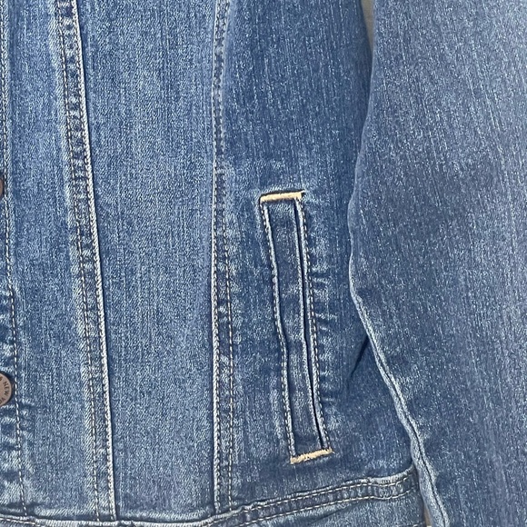 Jones New York signature denim Jean jacket women  medium Y2k medium wash stretch - Picture 4 of 6